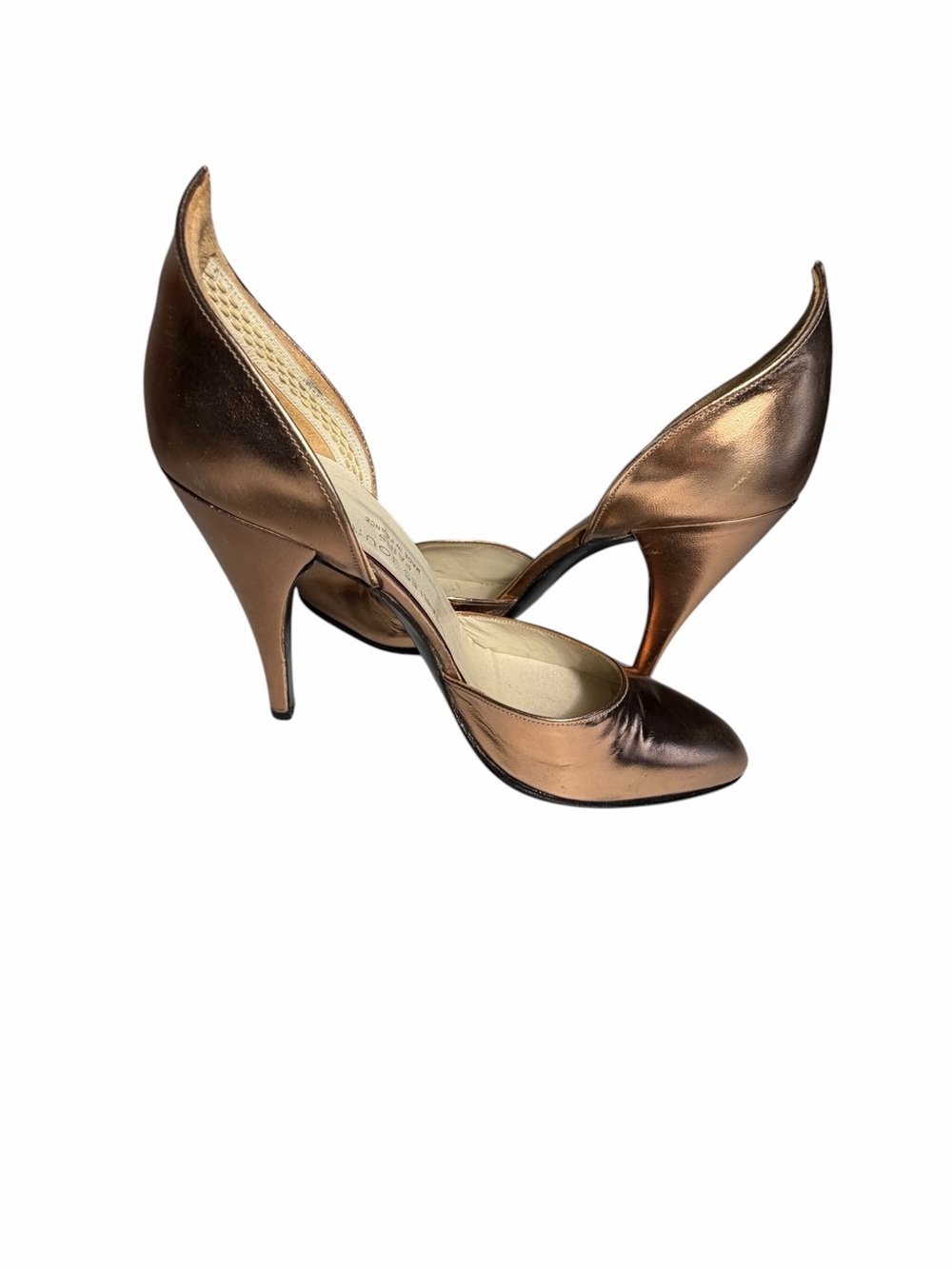 Charles Jourdan Metallic Bronze Pointed-Toe Women’s D'Oray Pumps Sz 7 - Picture 2 of 12